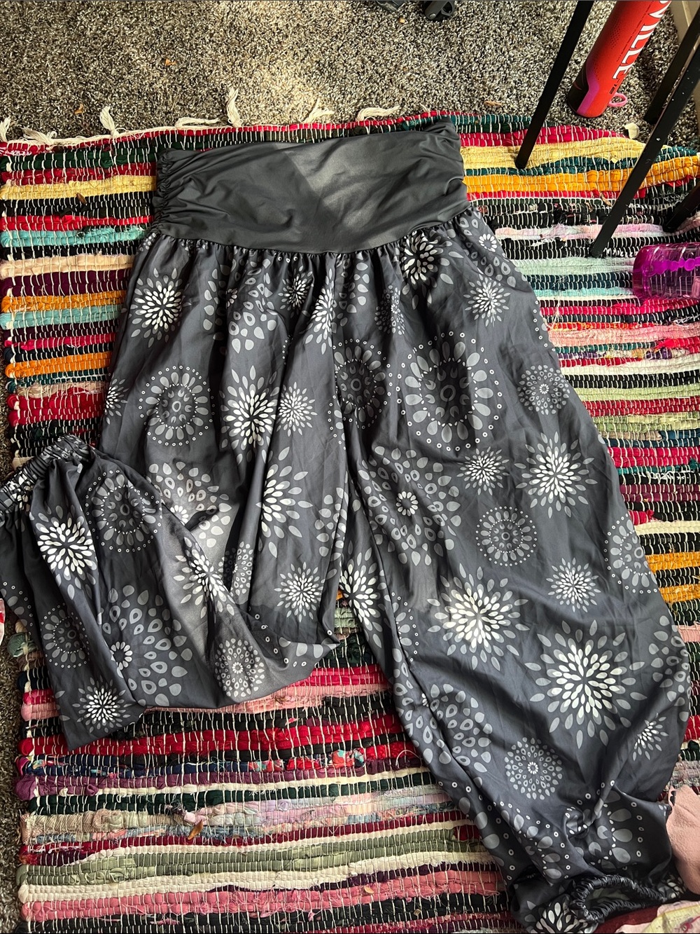 SHEIN Gray Floral Harem